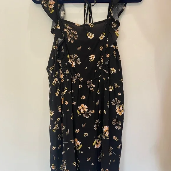 Wild Fable Black and Yellow Ruffled Mini Dress - Picture 4 of 5